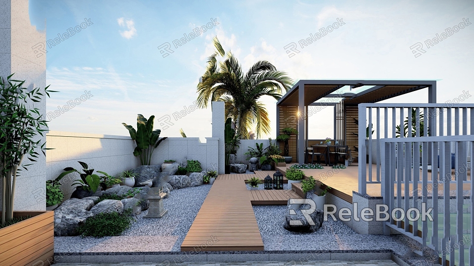 Modern Garden Courtyard Garden model