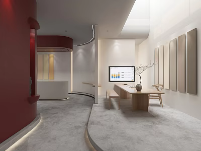 Modern Specialty Store Simple Minimalist Latex Paint Specialty Store Experience Store Tea Leisure Area 3d model