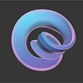 Blue Spiral Shaped Decorative Furniture Piece With Smooth Glossy Surface And Dark Background Reflection