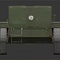 Green Military Tank Model With Tracks Ladder And Dark Background Reflection
