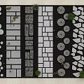 Various Stepping Stones Design With Circular Square Slabs And Green Plants In Garden