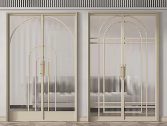 Modern double door Changhong glass double door 3d model