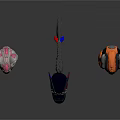 Sci Fi Character And Creature Helmets With Long Weapon Game Gear Collection