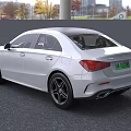 White Mercedes-Benz Electric Sedan With Modern Sleek Body LED Headlights And Front Logo