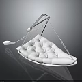 White Modern Lounge Chair With Padded Cushion And Sleek Metal Frame Design