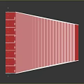 Modern Red Stairs Design With Transparent Railings And Metal Frame Structure