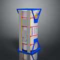 Cylindrical Equipment With Blue Support Frame And Inogen Brand Label