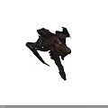 Futuristic Space Aircraft With Mechanical Structure Dark Brown Gray And Orange Details Advanced Cosmic Design