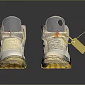 White High Top Jordan Sneakers With Yellow Red Accents And Decorative Details