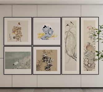 New Chinese Style Decorative Hanging Painting 3d model