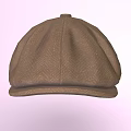 Classic Brown Fabric Hat With Stylish Brim And Textured Surface Design