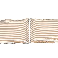 Set of Two Soft Striped Beige and White Pillowcases for Bedding