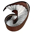 modern revolving staircase arc staircase 3d model