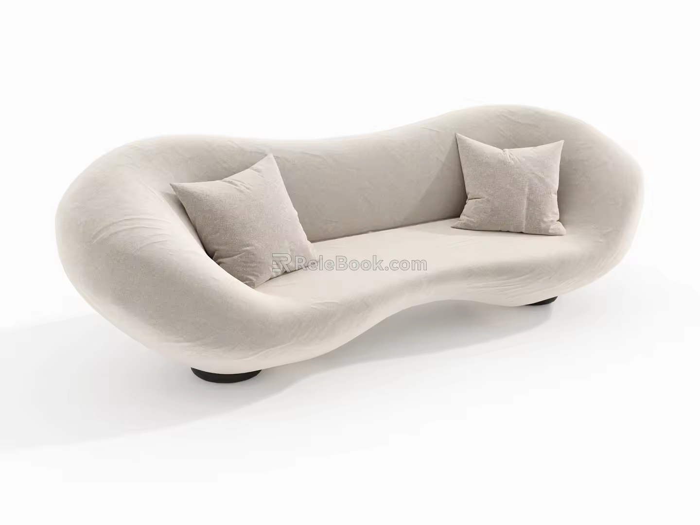modern double sofa shaped sofa 3d model