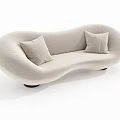 modern double sofa shaped sofa 3d model
