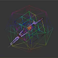 Cartoon Scene With Colorful Geometric Lines Vibrant Core And Glowing Dynamic Elements 3d model