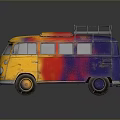 minibus minivan driverless bus school bus van box car 3d model