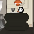 French Nightstand Table Lamp Clock 3d model
