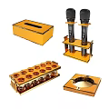 Golden Instrument Microphones and Art Supplies with Storage Case Palette Trays and Tools