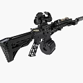Modern Tactical Black Rifle Equipped With Scope Suppressor Magazine And Accessories 3d model