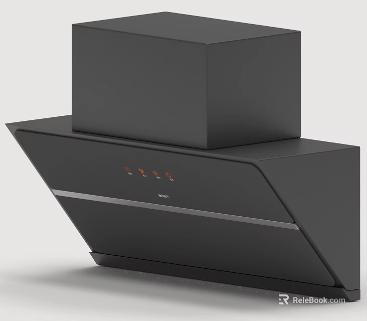 Modern Black Kitchen Range Hood Sleek Design For Home Cooking Appliances 3d model 