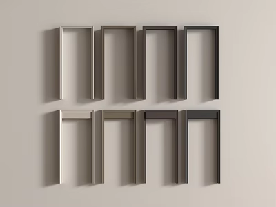 Multiple Modern Door Frame Designs In Different Colors And Styles 3d model