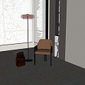 Modern Leisure Chair Side Table Floor Lamp Leisure Chair 3d model