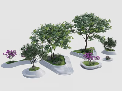 Modern Tree Pond Special-shaped Tree Pond Square Tree Pond 3d model