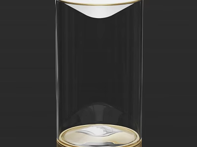 Elegant Modern Transparent Glass Table Lamp With Gold Accents And Sleek Design 3d model