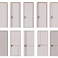 Various Modern Hinged Door Styles Featuring Panel Designs And Handle Options 3d model