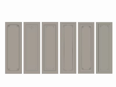 Gray Wainscoting Panels Featuring Different Decorative Patterns and Designs 3d model