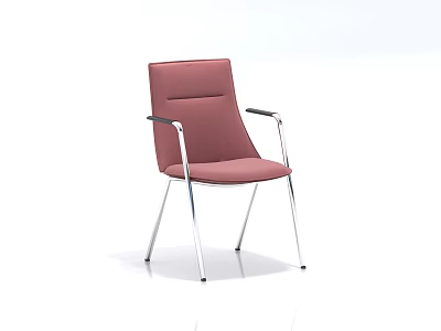 Pink Modern Leisure Chair With Metal Frame And Comfortable Armrest Design 3d model
