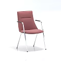 Pink Modern Leisure Chair With Metal Frame And Comfortable Armrest Design