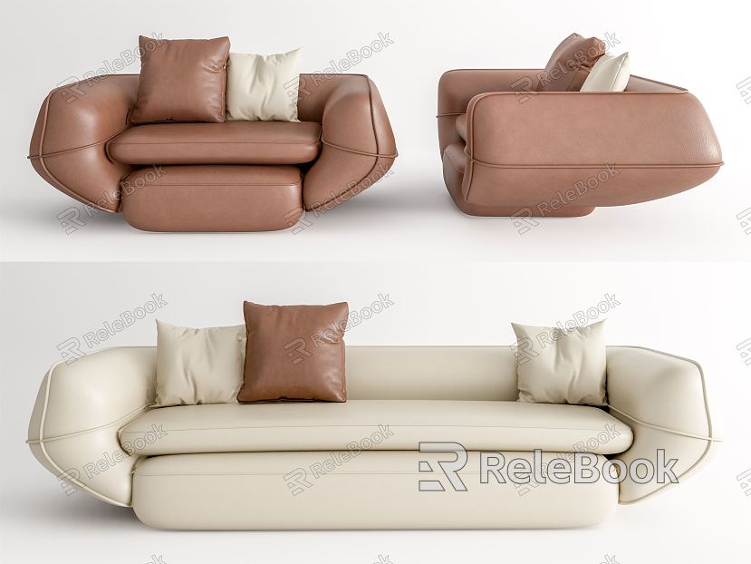 Modern Combination Sofa Multiplayer Sofa Leather Combination Sofa Single Sofa model