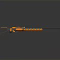 Orange Black Tactical Weapon With Long Barrel Ammunition Chain And Canister Design
