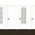White Hinged Doors With Glass Panels And Metal Handles For Home Interior Design