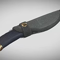 Tactical Fixed Blade Knife With Black Sheath And Textured Handle Brass Tip