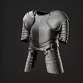 Medieval Armor With Riveted Steel Chest Plate Shoulder Guards And Leg Protection