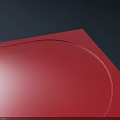 Red Front Loading Washing Machine With Modern Design And Control Panel