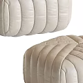 Modern Pleated Design Sofa Stools in Beige and Green Upholstered Style