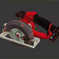 Handheld Electric Circular Saw Industrial Equipment With Red Black Design And Metal Base