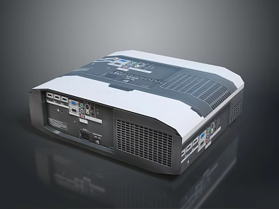 Modern Computer Projector With Multiple Ports Front Panel Display And Ventilation Grilles 3d model