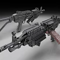Modern Tactical Rifles With Detailed Black Design Complex Structure And Accessories 3d model