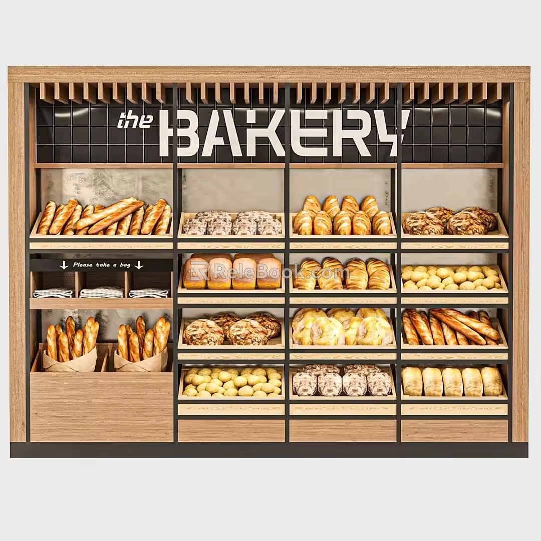 Bakery Display Shelf 3d model