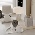 Modern Table Ornaments Combination Book Lamp Alarm Clock Coffee 3d model