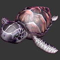 Soft Purple And Pink Turtle Stuffed Toy With Colorful Shell Patterns 3d model