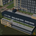 Contemporary Industrial Factory Building With Large Glass Facade Steel Structure And Green Surroundings