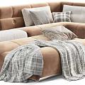 Comfortable Modern Sectional Sofa in Various Colors with Cushions and Ottoman