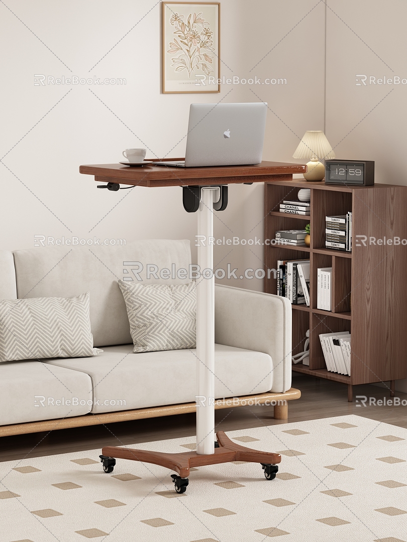 Desk Lifting Desk Sofa Carpet Laptop Computer Coffee Cup Table Lamp Alarm Clock Hanging Picture Pillow Bookcase Book Ornaments Universal Wheel Movable Desk Lifter Controller 3d model