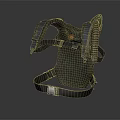 Tactical Supportive Harness with Shoulder Straps Metal Buckles and Spring Mechanism Dark Green Fabric